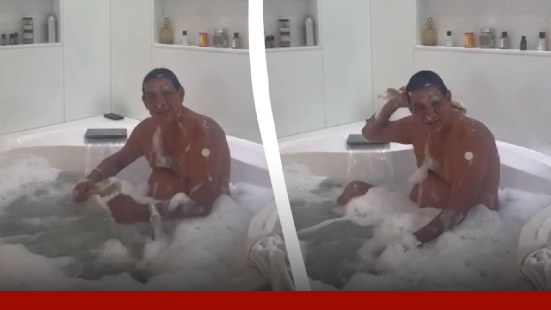 Vídeo Zeca Pagodinho se prepara para ano novo banho de saisVídeo