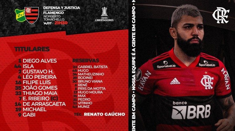 AGORA  Gabigol está confirmado entre os titulares em jogo do