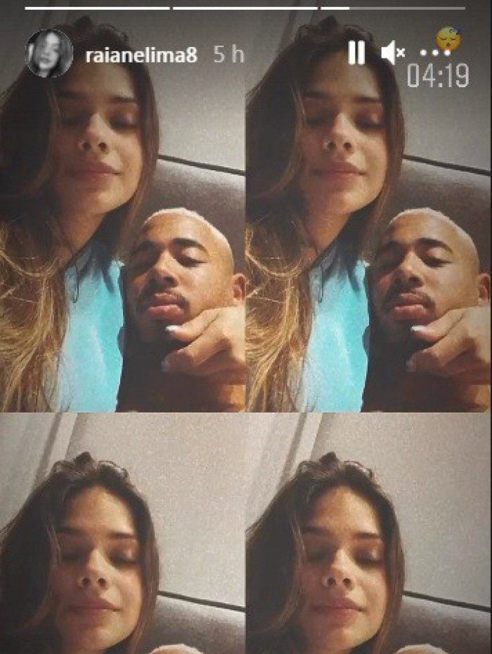 Gabriel Jesus e Raiane Lima posam em clima de romance